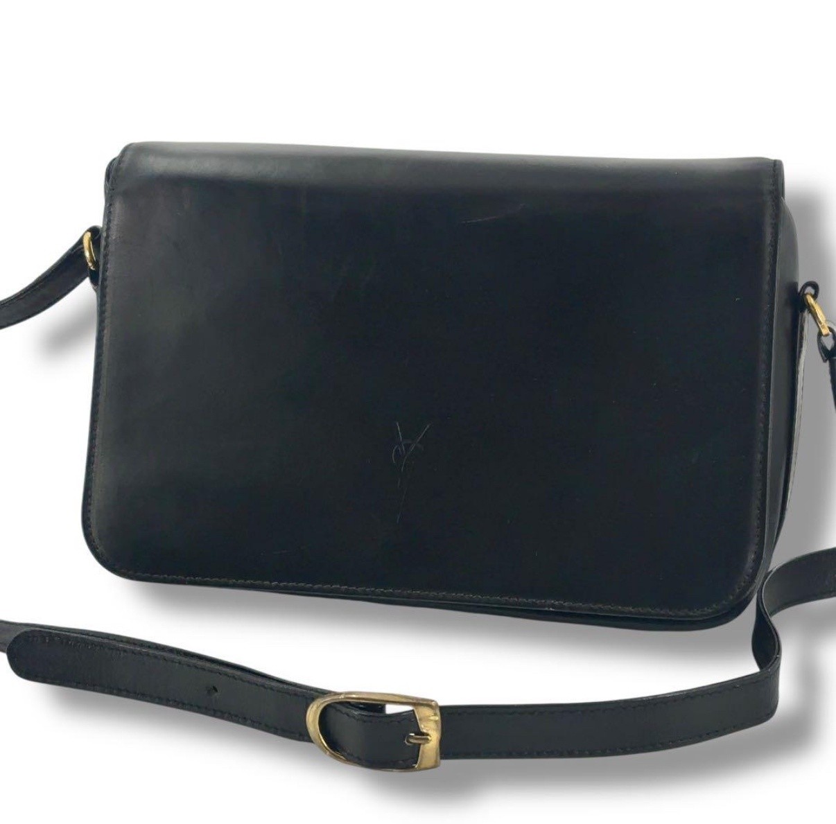 Borsa a tracolla Yves Saint Laurent YSL per fotocamera in pelle nera rara
