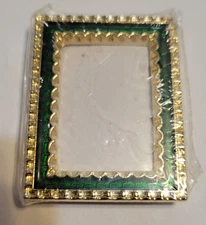 Vintage Mini Small Miniature Photo Frame Emerald Green Gold Picture Sealed
