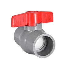 40mm PVC Ball Valve for Water Supply Pipe, Slip Connection, Grey