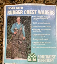 New Old Stock Northwest Territory insulated rubber Chest Waders Boots,  Size 7
