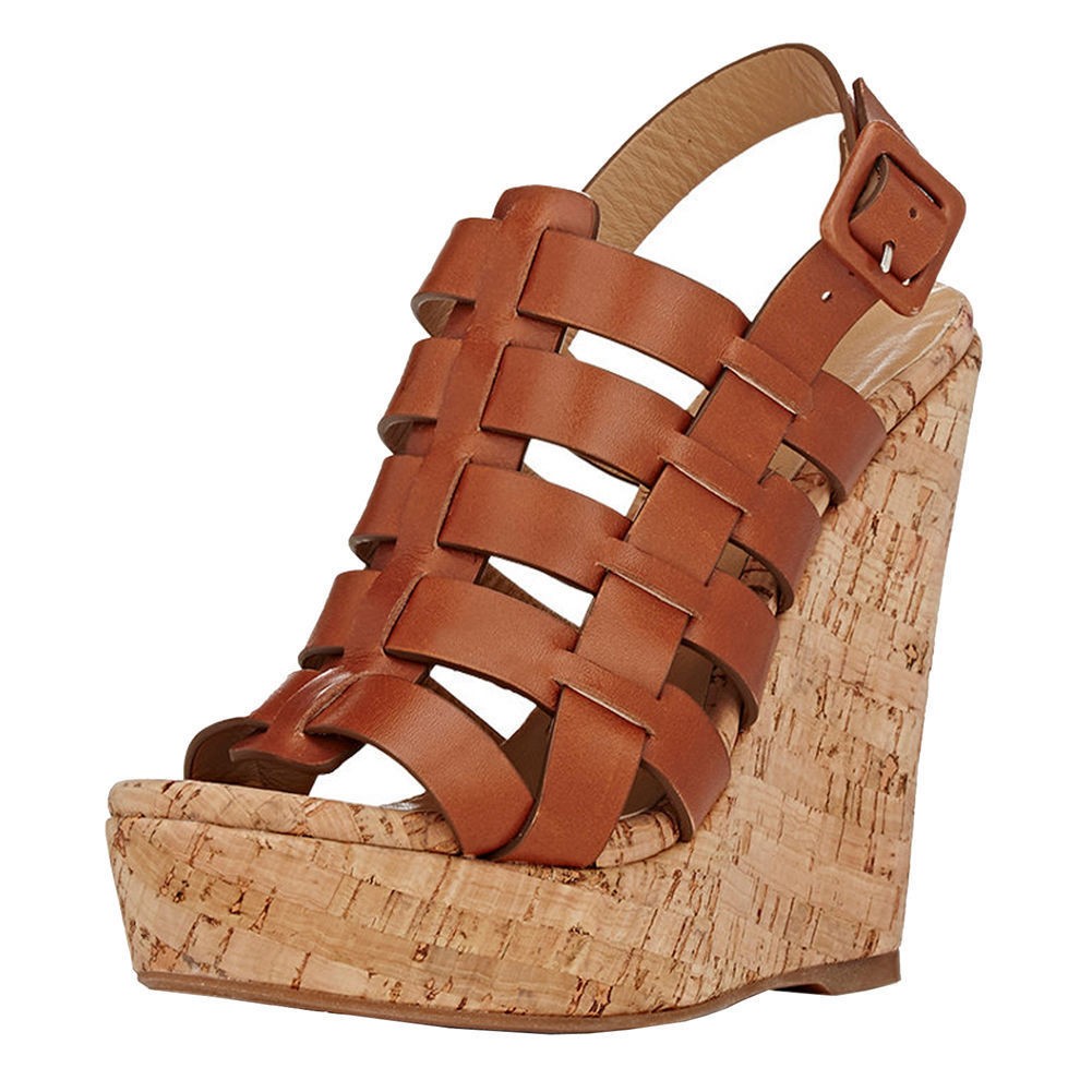 Sandalias de plataforma de tacón alto de cuña para mujer zapatos con cordones vintage talla grande romanos
