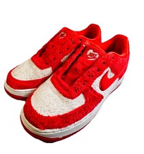 Nike Air Force 1 Low Valentine's Day Fleece Shoes Youth 3.5Y Red FZ3552-612 Read