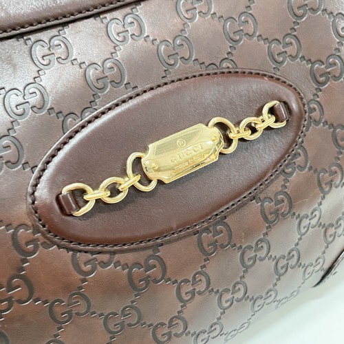 GUCCI Guccisima Brown Leather Horsebit Shoulder Bag - Picture 14 of 24