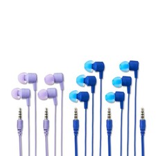 New onn 5-Pack Wired Earbuds, Multicolor