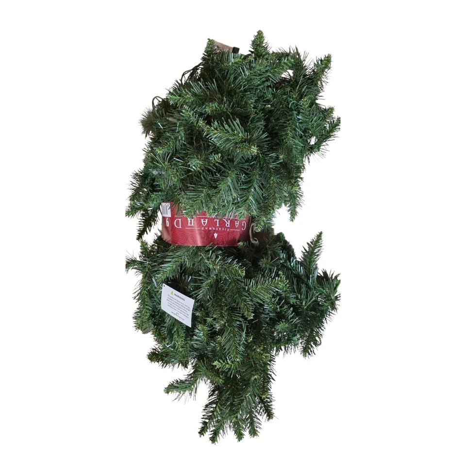 Искусственная рождественская гирлянда Vickerman 9' Camdon Fir - 150 теплых белых светодиодов - Изображение 4 из 4