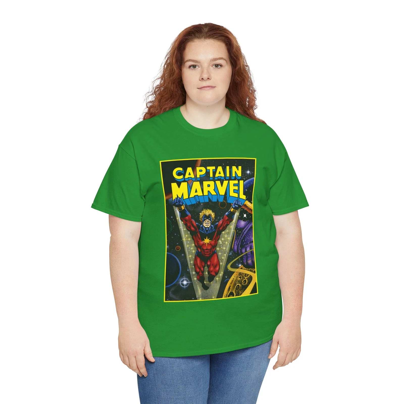 Captain Marvel T-Shirt - Jim Starlin Art - Mar-Vell - Thanos - Marvel Comics