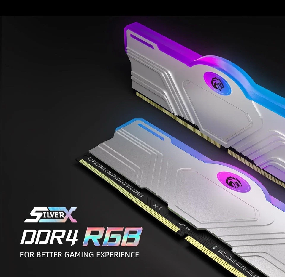 KingSpec Silver X 16GB Kit(2x8GB) DDR4 Ram Memory 3600MHz with RGB Heatsink - Image 3 of 4