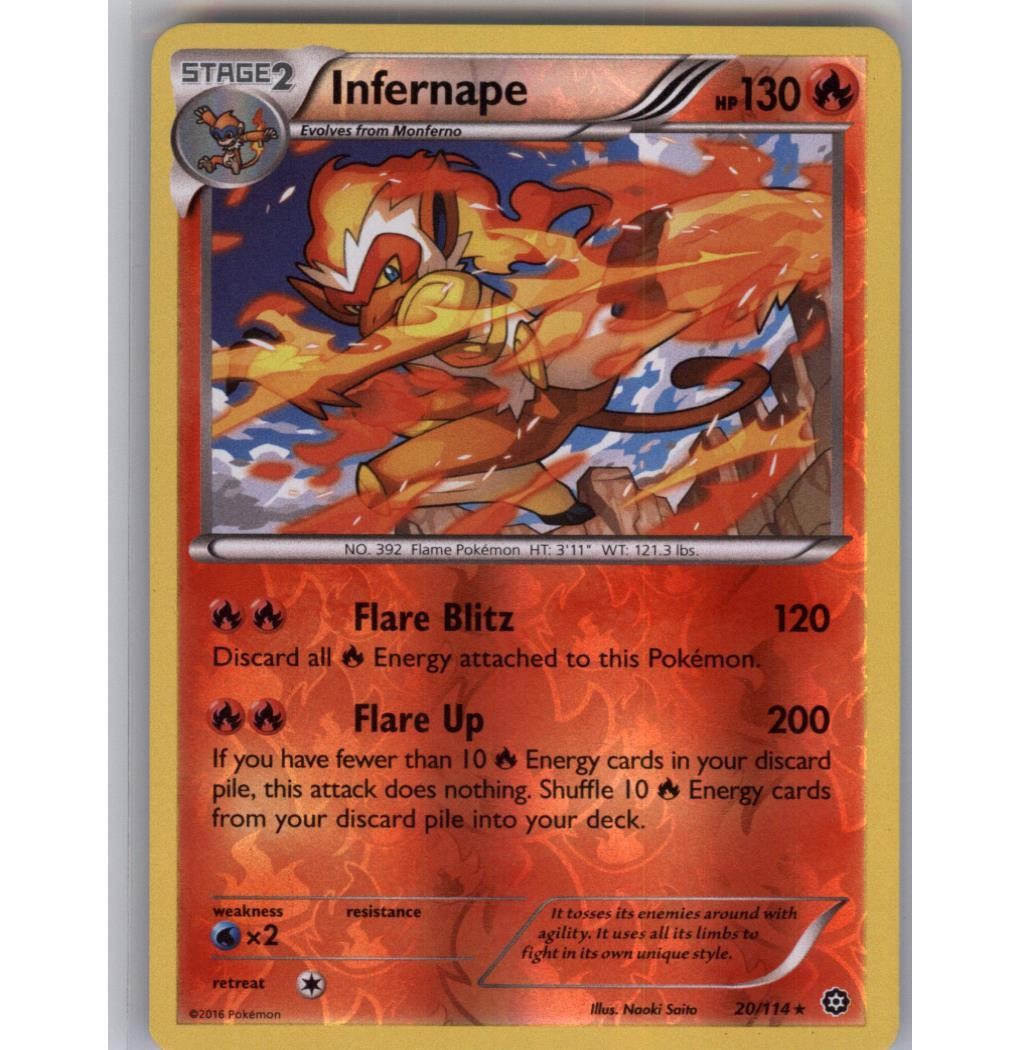 Infernape 20/114 Holo Rare Steam Siege Pokemon Reverse Holo Near Mint