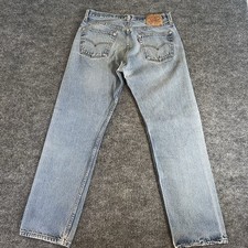 Vintage Levis 501 Jeans Men s 34x32 Made in USA Blue Denim Button Fly Straight