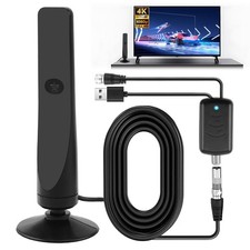 2026 Upgraded Indoor TV Aerial 1080P 4K HD Digital Antenna with Signal Black 