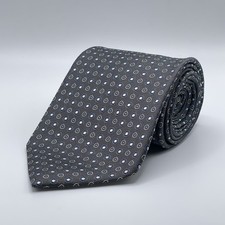 Brooks Brothers Stain Resistant Tie 100 Silk USA Gray Geometric 3.75  W x 59  L