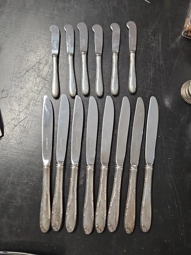 14pc Towle Madeira Sterling Silver Dinner Knives 9" & SPREADERS 6" No Monograms