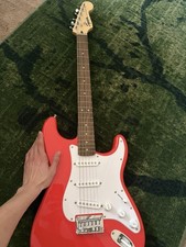 Fender Squire Strat Electric Guitar Red Great Condition Barely Used