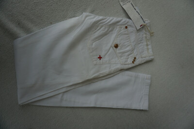 ZU + ELEMENTS Damen Jeans sommer comfort chino Hose 28/34 W28 L34 dünn weiß NEU.