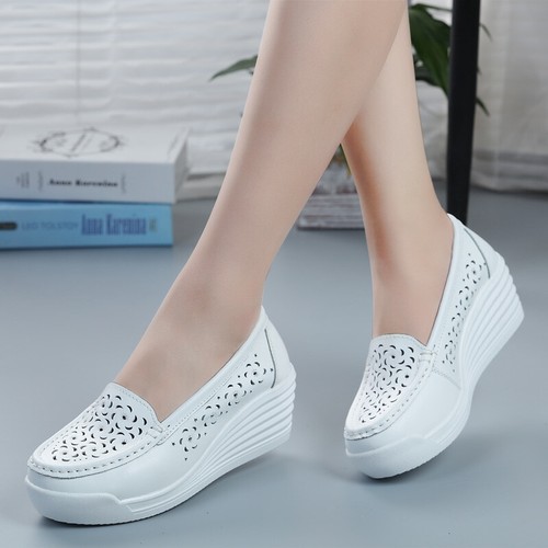 white leather scrub shoes