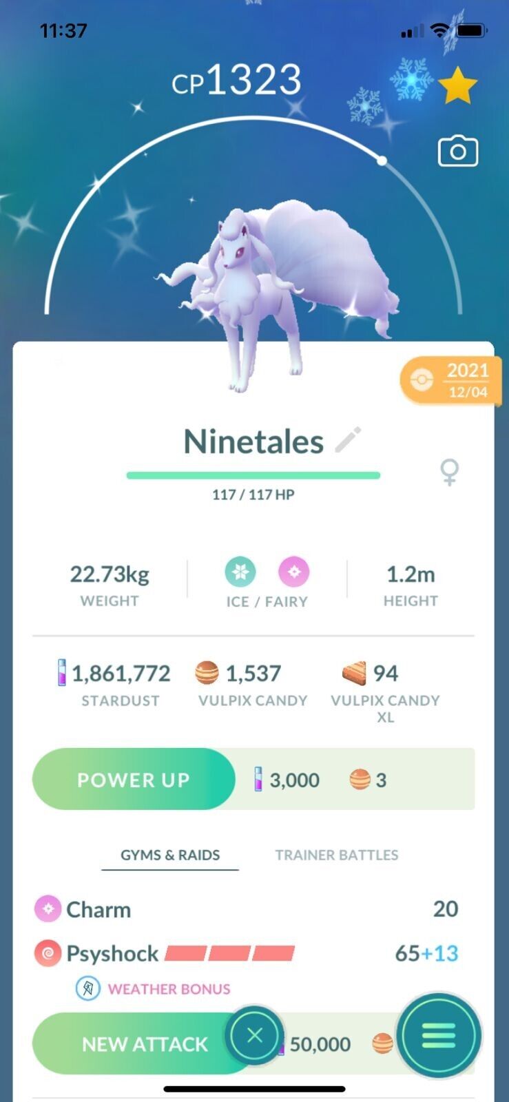 Ninetales Alola Shiny pokemon go  Pokemon go, Pokemon, Shiny pokemon