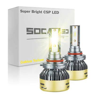 2x H10 9005 9145 LED DRL Fog Light Bulbs Conversion Kits CSP 3570 Golden Yellow