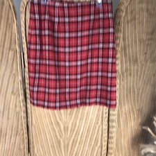 vintage JE Hook skirt plaid red 20 wool 12 petite
