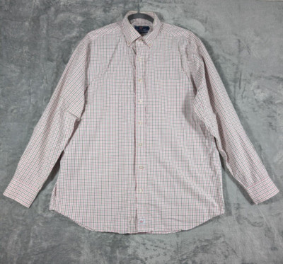 Vineyard Vines Shirt Mens L Classic Fit Tucker Green Pink Plaid Whale Button-up
