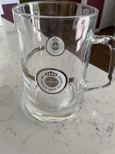 BIG 1 Liter Glass Beer Stein ~ WARSTEINER Eine Konigin Unter Den Bieren, GERMANY - Picture 2 of 9