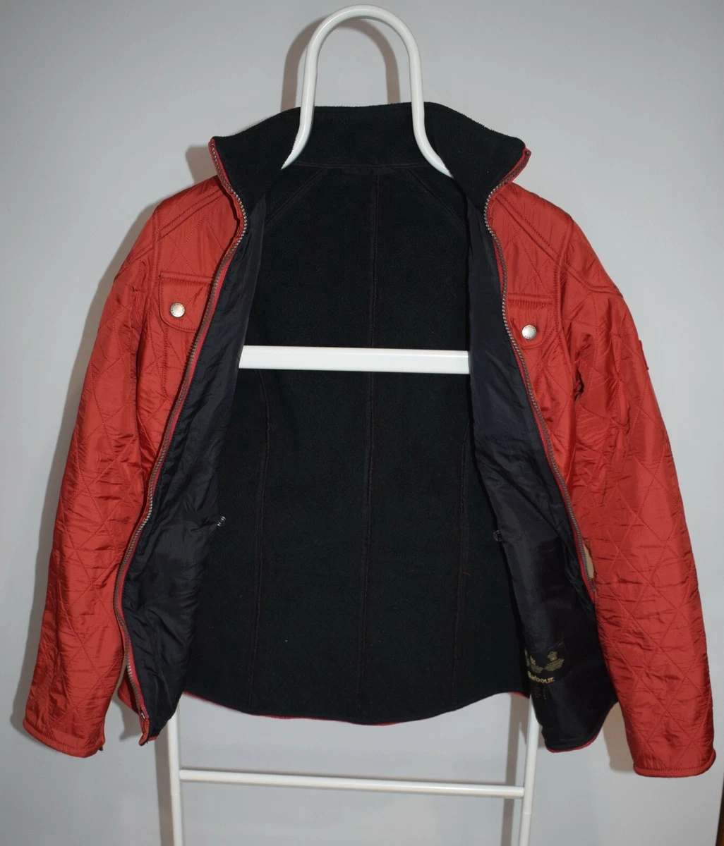 Womens Red Barbour Red International Trials Polarquilt Jacket US 4
