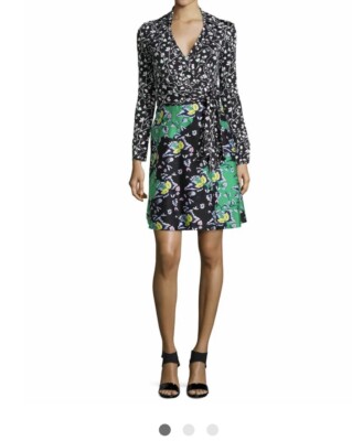 SZ Diane von Furstenberg Amelianna Long-Sleeved Wrap Dress