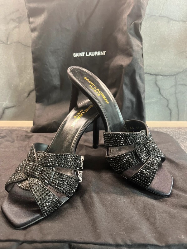 Sabot Saint Laurent nere con strass – n° 36.5 tacco 10cm