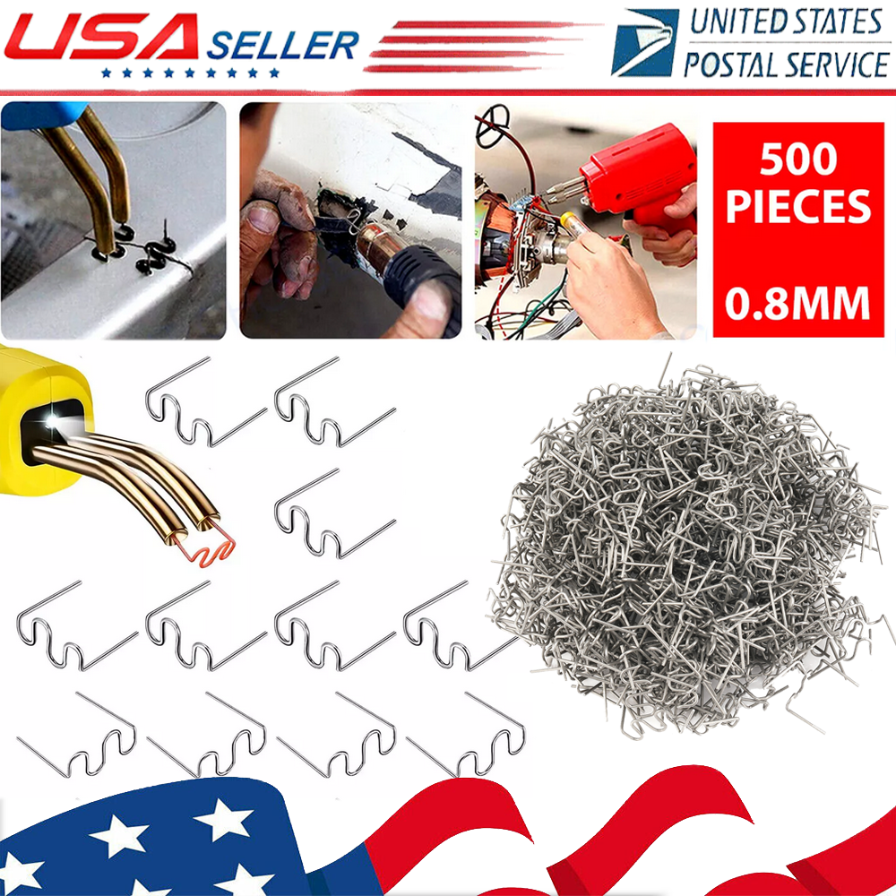 500* Hot Stapler Staples Repair Set For Plastic Welder Gun Car Bumper Fender US-image