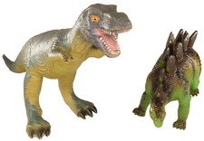 2 Toy Major Trading Co LTD Dinosaurs STEGOSAURUS 20" Long  T-REX 23" Long