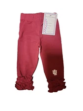 Two Feet Ahead Newborn Indiana Hoosiers Girl Ruffled Leggings 12 Months NEW