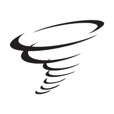 Tornado Hurricane Symbol - Decal Sticker - Multiple Color & Sizes - ebn686
