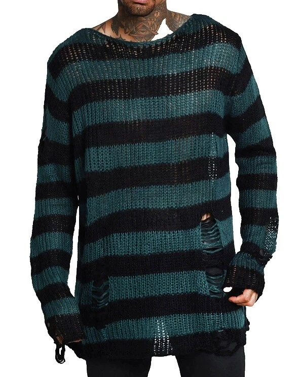 Punk Striped Sweaters for Women
