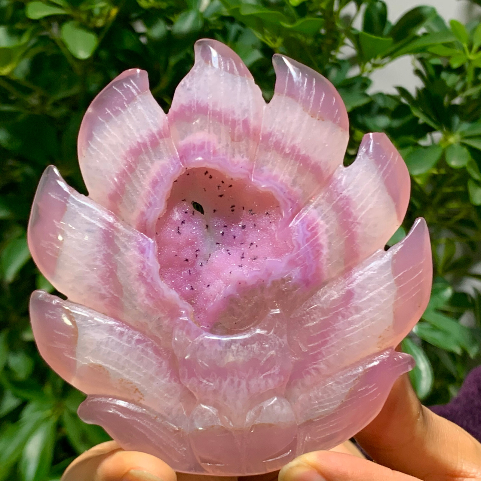 207G Natural Agate Crystal Hand-Carved Nine-Tailed Fox Healing Stone