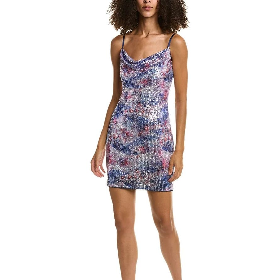 LIV FOSTER Purple Sequin Cowl Mini Dress Size: 2 | eBay