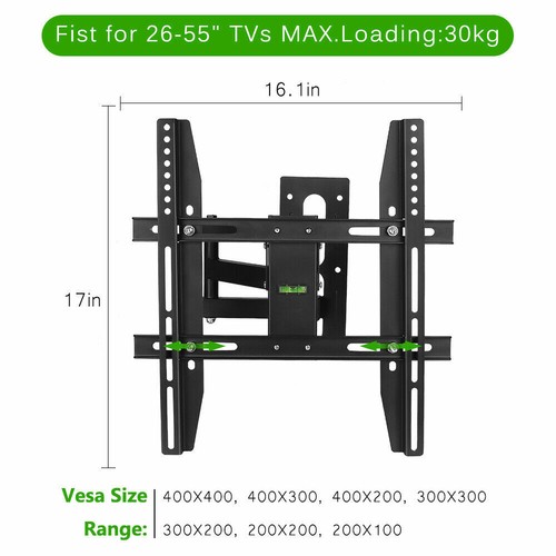 Full Motion Corner TV Wall Desk Mount Bracket Stand Plasma Flat Tilt Swivel 85" - Picture 17 of 57