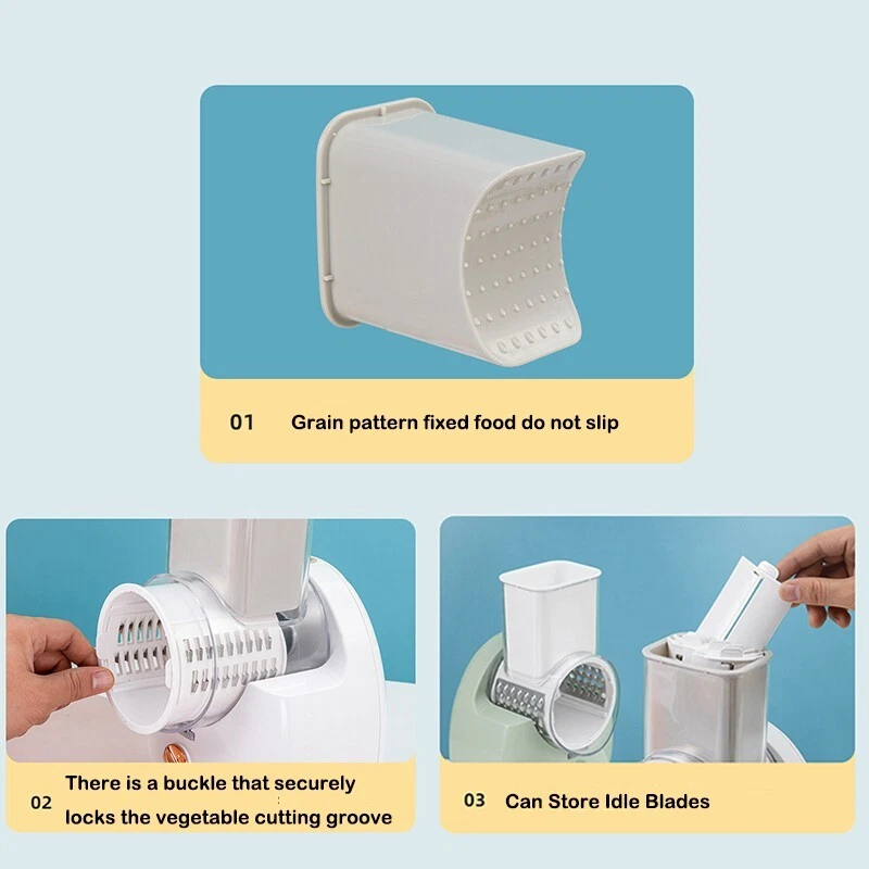 Automatic Vegetable Chopper Drum Slicer Electric Multifunctional Cheese Grater - Picture 3 of 15