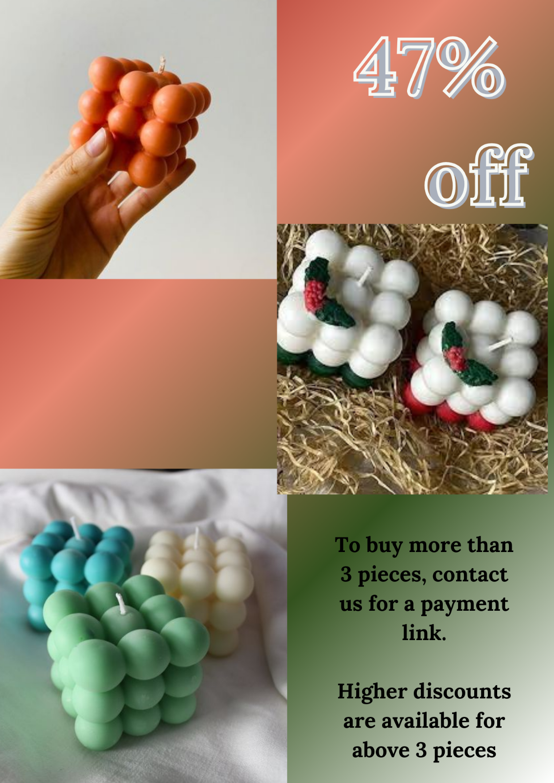 Candles Thanksgiving Christmas Customized Bubble Cube candle Party Table decor-image