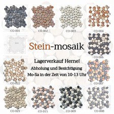 1 Mosaikfliese Marmor Kieselstein rund Coins Fliesen Lager Stein-mosaik Herne