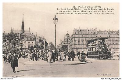 AQTP12-0780-75 - PARIS von gestern - Die Brücke Saint-Michel zum Boulevard du Pala