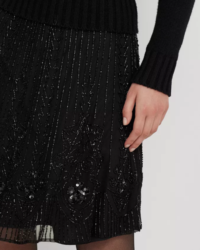 LAUREN RALPH LAUREN Beaded Mesh A-Line Skirt 17D 303 - Picture 3 of 8