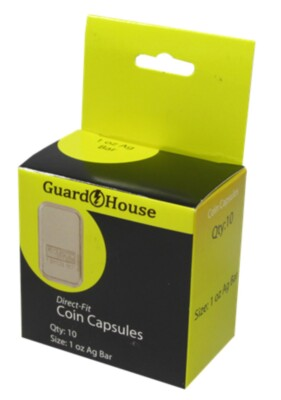 #ad 10 Silver 1oz Bar Capsules Direct Fit Guardhouse Brand Holders $9.83