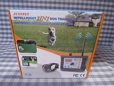 JUSTPET Intelligent 2in1 Dog Training Outdoor Wireless Fence 3 Collar FREE SHIP.