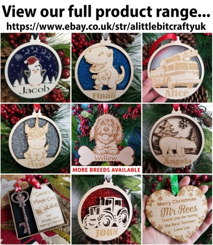 Personalised Dog Name Hanger, Many Breeds available, Christmas Tree Decoration - Picture 16 of 23