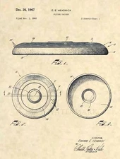 Frisbee US Patent Art Print - Wham-O Flying Saucer Disc Original Official 373