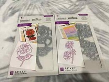 LOT OF 2 Gemini Layered Engraving Dies Ditsy Bloom English Rose New