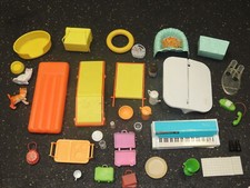 Lot of Vintage Barbie Accessories Furniture Chairs Cats Phone More