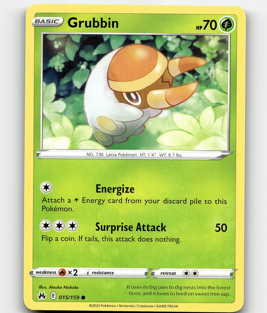 Pokemon Grubbin 015/159 Crown Zenith Common