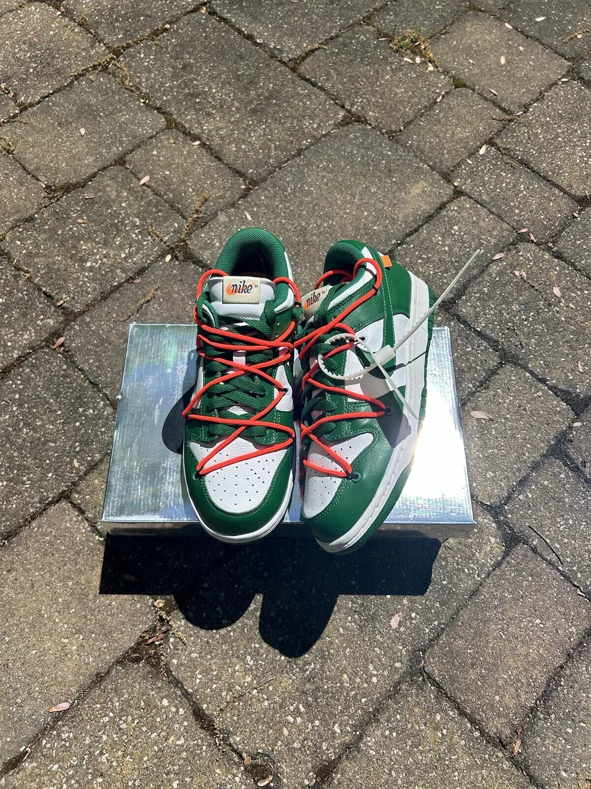 OFF WHITE X NIKE Taglia UK 4 Nike Dunk Low x OFF WHITE verde pino 2019