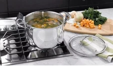 6290 Princess House Tri Ply 8 Qt Stainless Steel Simmer Pot w/ Lid