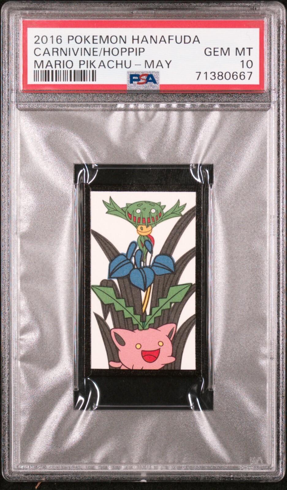 Carnivine & Hoppip PSA 10 2016 Pokemon Hanafuda Mario Pikachu May Japanese Card